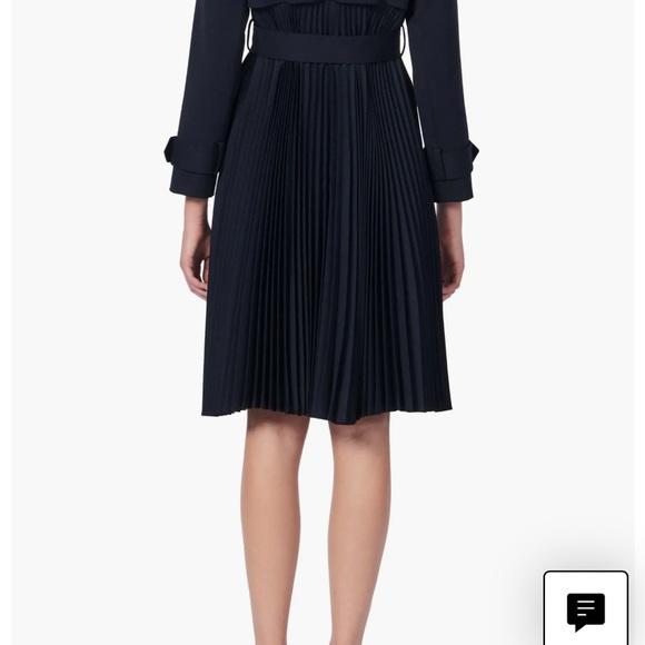 Sandro Pleat-Back Trench Coat nwt size 40 navy - Picture 2 of 8
